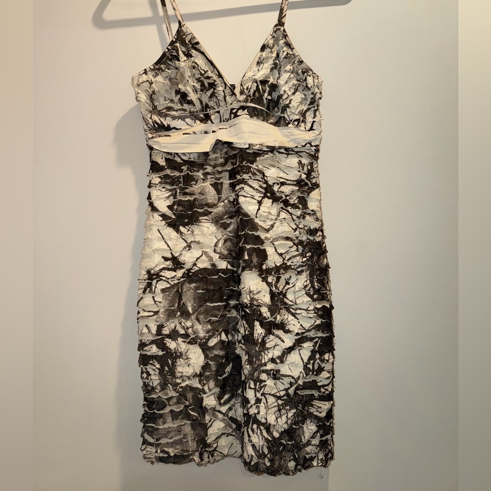 Monochrome Patterned Mini Dress